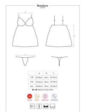 Бэби-долл с трусиками Obsessive ROSALYNE BABYDOLL, Цвет: красный, Размеры: S/M, изображение 7