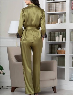 Комплект-тройка шелковый Mia-Amore OLIVIA 3645 оливковый, Цвет: оливковый, Размеры: XL, изображение 3