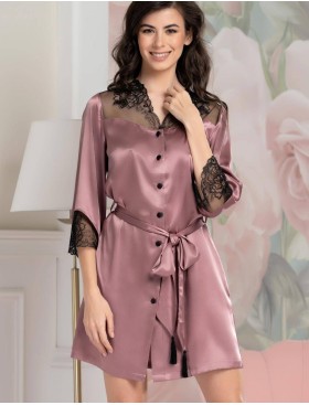 Рубашка-халат из шелка Mia-Amore OLIVIA 3647 античная роза, Цвет: античная роза, Размеры: 3XL