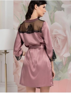 Рубашка-халат из шелка Mia-Amore OLIVIA 3647 античная роза, Цвет: античная роза, Размеры: 3XL, изображение 2