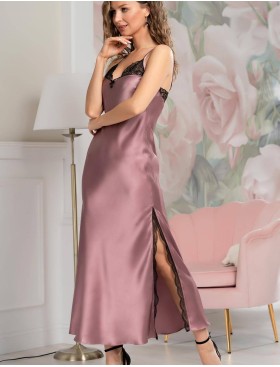 Сорочка шелковая длинная Mia-Amore OLIVIA 3648 античная роза, Цвет: античная роза, Размеры: 3XL, изображение 3