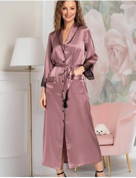 Халат шелковый длинный Mia-Amore OLIVIA 3649 античная роза, Цвет: античная роза, Размеры: XL