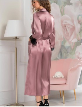 Халат шелковый длинный Mia-Amore OLIVIA 3649 античная роза, Цвет: античная роза, Размеры: XL, изображение 2