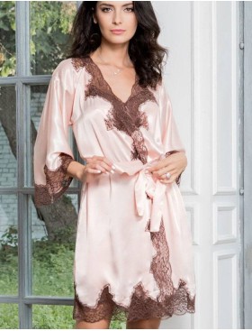 Халат-кимоно шелковый Mia-Amore MARILIN 3103 пудра, Цвет: пудра, Размеры: XS, изображение 5