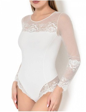 Боди с цветочным кружевом Janira 1045266 GRETA BODY ivory, Цвет: ivory (крем), Размеры: S