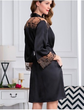 Шелковый халат-кимоно Mia-Amore AMANDA 3633, Цвет: черный, Размеры: S/M, изображение 2