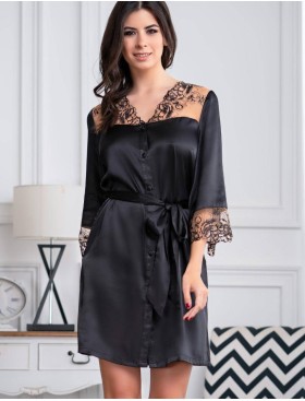 Шелковая рубашка Mia-Amore AMANDA 3637, Цвет: черный, Размеры: L