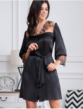 Шелковая рубашка Mia-Amore AMANDA 3637, Цвет: черный, Размеры: L, изображение 4