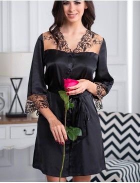 Шелковая рубашка Mia-Amore AMANDA 3637, Цвет: черный, Размеры: L, изображение 3