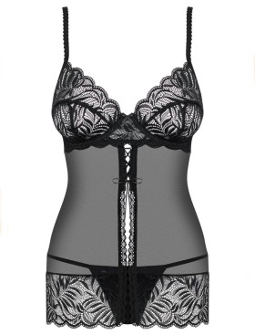 Бэби-долл с трусиками Obsessive CONTICA BABYDOLL, Цвет: черный, Размеры: S/M, изображение 5