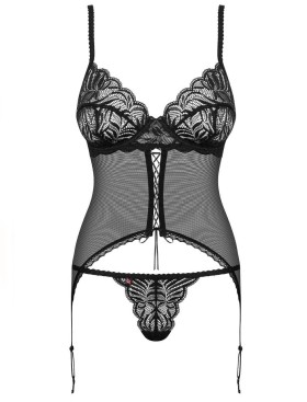 Корсет с трусиками Obsessive CONTICA CORSET, Цвет: черный, Размеры: S/M, изображение 5