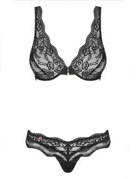 Сексуальный комплект Obsessive LUVAE SET черный, Цвет: черный, Размеры: L/XL, изображение 5