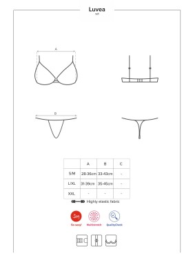 Сексуальный комплект Obsessive LUVAE SET черный, Цвет: черный, Размеры: L/XL, изображение 7