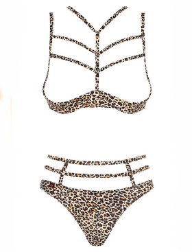 Эротический комплект Obsessive SELVY SET CUPLESS, Цвет: бежевый, Размеры: L/XL, изображение 5