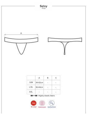 Трусики стринги Obsessive SELVY THONG, Цвет: бежевый, Размеры: S/M, изображение 5