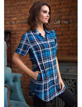 Рубашка-туника в клетку Mia-Mia DAVINA 16251 принт 306, Цвет: принт 306, Размеры: XS, изображение 3