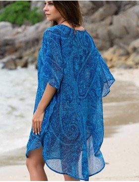 Туника пляжная с рукавом «летучая мышь» Mia-Amore RIVIERA 8250, Цвет: сине-голубой, Размеры: XS, изображение 2