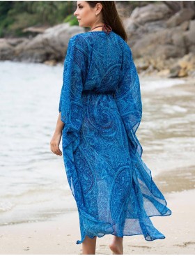 Туника пляжная с рукавом «летучая мышь» Mia-Amore RIVIERA 8251, Цвет: сине-голубой, Размеры: L/XL, изображение 2