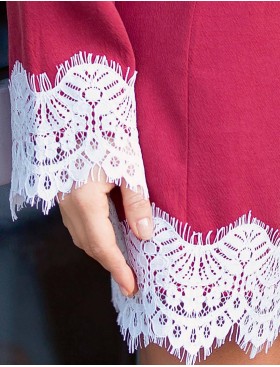 Халат с кружевной оборкой Opium K-7, Цвет: вишневый, Размеры: S, изображение 3