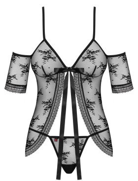 Бэби-долл с трусиками Obsessive JENNIFAIRY BABYDOLL, Цвет: черный, Размеры: S/M, изображение 3