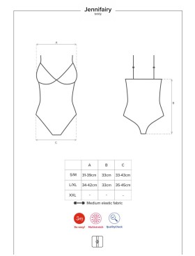 Эротическое боди Obsessive JENNIFAIRY TEDDY, Цвет: черный, Размеры: L/XL, изображение 5