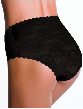 Кружевные бесшовные трусы слипы Julimex BELLIE MAXI черный, Цвет: черный, Размеры: S, изображение 2