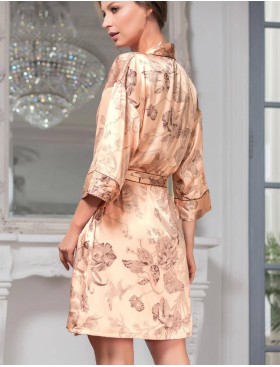 Шелковый халат-кимоно Mia-Amore LETUAL 3433 чайная роза, Цвет: чайная роза, Размеры: 2XL, изображение 2