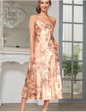 Шелковая длинная сорочка Mia-Amore LETUAL 3434 чайная роза, Цвет: чайная роза, Размеры: XL