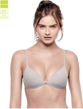 Хлопковый бюстгальтер без косточек Infiore SMART DISCO 852 grigio melange, Цвет: grigio mel (серый), Размеры: 70B, изображение 3