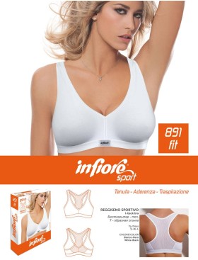 Спортивный топ бралетт Infiore SPORT 891 FIT bianco, Цвет: bianco (белый), Размеры: S, изображение 4