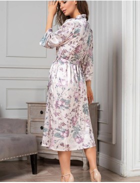 Шелковый халат-кимоно длинный Mia-Amore MIRACLE 3549, Цвет: жемчужно-розовый, Размеры: L/XL, изображение 2