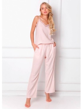 Вискозная пижама с брюками Aruelle DANNY PINK, Цвет: светло-розовый, Размеры: S, изображение 2