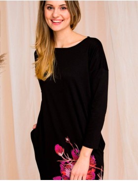 Платье домашнее Key LHD 902 20/21, Цвет: черный/розовый, Размеры: M, изображение 3