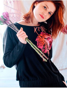 Комплект домашний с брюками Key LHS 902 20/21, Цвет: черный/розовый, Размеры: M