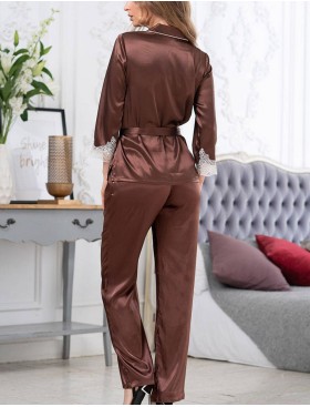 Пижамный комплект из шелка Mia-Amore MARILIN 3156 шоколадный, Цвет: шоколадный, Размеры: S, изображение 2