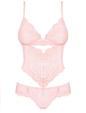 Эротическое боди Obsessive ALLURIA TEDDY коралл, Цвет: коралл, Размеры: S/M, изображение 3