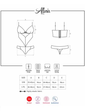 Эротическое боди Obsessive ALLURIA TEDDY коралл, Цвет: коралл, Размеры: S/M, изображение 5