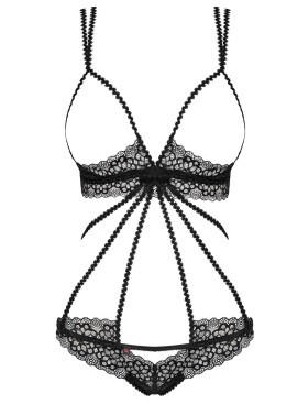 Эротическое боди Obsessive LIFERIA TEDDY, Цвет: черный, Размеры: S/M, изображение 3