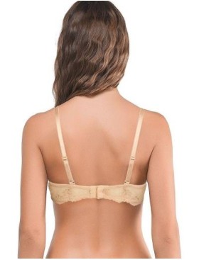 Бежевый бюстгальтер с пуш-ап Amelie MICROLACE 8031, Цвет: бежевый, Размеры: 70D, изображение 2