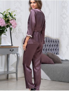 Шелковый пижамный комплект тройка Mia-Amore BRIGITTE 3686 сливовый, Цвет: сливовый, Размеры: S, изображение 3