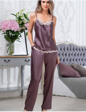 Шелковый пижамный комплект тройка Mia-Amore BRIGITTE 3686 сливовый, Цвет: сливовый, Размеры: S, изображение 2