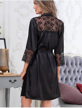 Шелковый халат кимоно Mia-Amore EDITA 3673 черный, Цвет: черный, Размеры: S/M, изображение 2