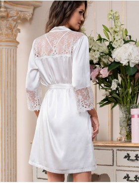 Шелковый халат кимоно Mia-Amore EDITA 3673 белый, Цвет: белый, Размеры: S/M, изображение 2