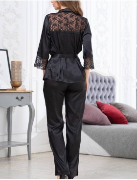 Пижамный комплект из шелка Mia-Amore EDITA 3676 черный, Цвет: черный, Размеры: S, изображение 2