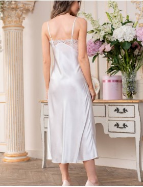 Шелковая длинная сорочка Mia-Amore EDITA 3678 белый, Цвет: белый, Размеры: L, изображение 2