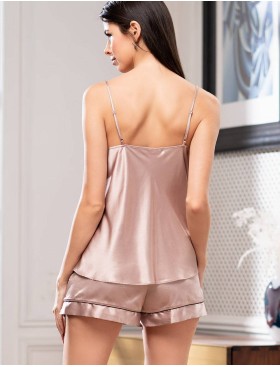 Шелковый комплект с шортами Mia-Amore GABRIELLA 3662, Цвет: капучино, Размеры: S, изображение 2