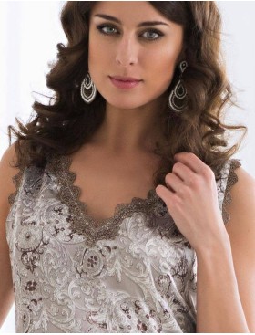 Сорочка атласная Mia-Mella STELLA 9294, Цвет: капучино, Размеры: 2XL, изображение 2