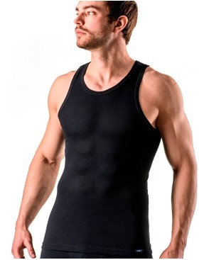 Хлопковая майка Key MVS 012 черный, Цвет: черный, Размеры: M