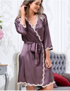 Шелковый халат кимоно Mia-Amore BRIGITTE 3683 сливовый, Цвет: сливовый, Размеры: L/XL, изображение 3