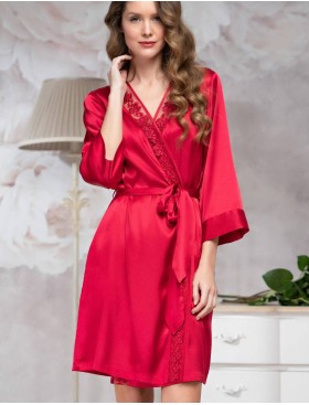 Атласный халат кимоно Mia-Amore MARISIA 8583 красный, Цвет: красный, Размеры: S/M